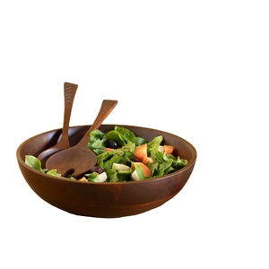 ชามไม้อินเดียผู้ผลิตและส่งออกขายส่งในครัวเรือนหนาทําด้วยมือชามไม้เนื้อแข็งบนโต๊ะอาหารอาหารชามอาหารเย็นชามไม้ - Product Image 1