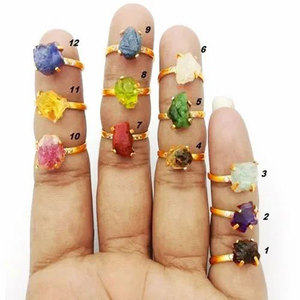 แหวนชุบทองเงินสเตอร์ลิงทำด้วยมือขนาดแหวน8To12mm ได้รับการรับรองมาตรฐาน IGI คลาสสิกตัวเรือนอัญมณีธรรมชาติห้าส่วน - Product Image 2