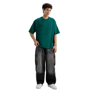 Camiseta de Hombre de Algodón de Alta Calidad, Estilo Oversize con Hombros Caídos, para Verano, Casual, Urbana, Personalizable OEM, Marca Privada - Product Image 4