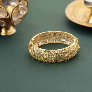 Bracelet Kada ouvrable en gros, plaqué or 14K, 18K, 24K, bijoux de mode traditionnels pour femmes, mariage, laiton, or rempli - Product Image 4