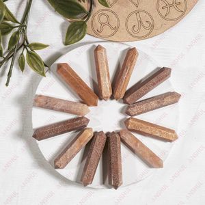 Puntas de Lápiz Dobles de Aventurina Naranja de Alta Calidad para Decoración y Regalos - Product Image 3