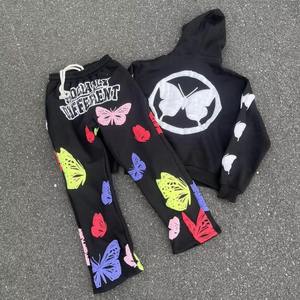 Ropa de calle personalizada French Terry Heavyweight Boxy recortada lavado ácido apliques desgastados parche bordado Sudadera con capucha hombres - Product Image 5