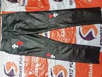 Nouveaux pantalons en cuir pour homme de haute qualité, style streetwear, broderie croisée stylée, pantalons en cuir de haute qualité