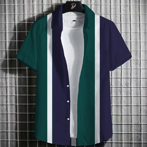 เสื้อโปโลแขนสั้นทางการสำหรับผู้ชายเสื้อลายทางแห้งเร็วเสื้อโปโลมีกระดุมดีไซน์แบบเป็นทางการแขนสั้น - Product Image 2