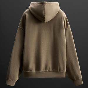 Fabricants de sweats à capuche personnalisés Sweatwear à épaules tombantes en coton épais pour hommes, double couche de tissage inversé, expédition DDP - Product Image 4