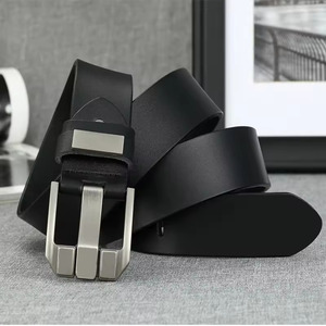 Ceinture décontractée classique avec boucle à une broche pour pantalon en jean travail et affaires ceinture habillée en cuir véritable pour hommes - Product Image 5