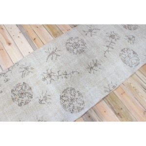 Tapis turc 3x9,5 pi (91x290 cm), tapis vintage marron à motifs floraux - Product Image 2