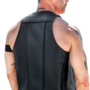 Berlin Bar <b>Vest</b> 2.5 Classic Black Leather <b>Vest</b> with Sleek Design for Bold and Comfortable Fashion Statement - Product Image 6