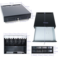 Tiroir-caisse GT-C460L boîtier en métal RJ11 ElectricalDual Check Port Money Cash Locker Registre Tiroir pour système POS