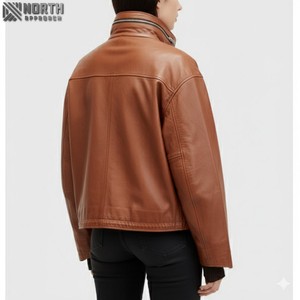 Chaquetas transpirables de cuero genuino para mujer de punto de invierno de alta calidad al por mayor 2025 servicio OEM personalizado - Product Image 2