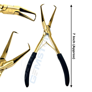 Gold Hair Extension Installation Tool Kit–Micro <b>Bead</b> Closer & Opener Plier Set with Pulling Loop <b>Needles</b> Section Clips Scisssor - Product Image 4