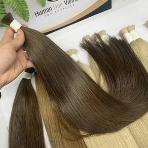 La mejor calidad de cabello humano disponible Vietnam Pure Raw Virgin Remy teñido sedoso máquina de ondas rectas doble trama extensiones de cabello a granel - Product Image 5
