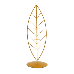 Florero de tubo de vidrio hidropónico dorado de diseño moderno, soporte de hierro de lujo, decoración de boda de lujo, precio al por mayor, Material de acero - Product Image 6