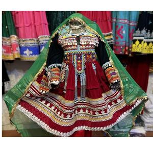 Vestido Largo de Gasa con Encaje Transpirable y Bordado, Estilo Afgano Pashtun, Maxi Vestido para Mujer, Traje Tribal Kuchi de Kabul y Nuristan - Product Image 1