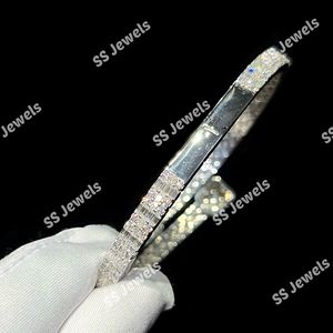 Bracelet Baguette Unisexe VVS Lab Grown Diamond en Argent 925 Entièrement Glacé Luxe Bustdown pour Cadeau d'Anniversaire de Femme - Product Image 6