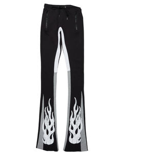 Sudadera con capucha y Jogger con estampado de llama para hombre negro, chándal estilo rockstar, ropa de calle, moda informal, gimnasio, entrenamiento, ropa deportiva - Product Image 2