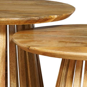 Mangohouten pequeño redondo Salontafel Rond Zara para muebles de sala de estar - Product Image 2