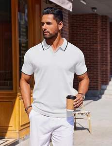 2025 tendencia hombres rayas polos ropa Casual logotipo personalizado manga corta Golf Polos venta al por mayor ropa de moda - Product Image 3