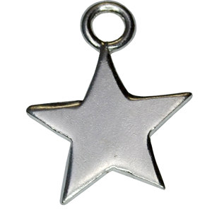Encanto de Estrella de Plata de Ley 925 de 10mm, colgante en forma de estrella en blanco personalizable, hallazgos y componentes de joyería - Product Image 1