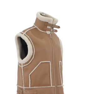 Chaquetas de Cuero de Nuevo Estilo para Niñas, Chaqueta de Cuero con Forro de Piel, Chaleco, Ropa de Mujer, Chaquetas - Product Image 2