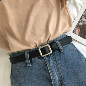 Ceinture rétro fine ceinture pantalon mode ceinture non poreuse boutons pression fête jean ceinture noire camping ceinture femme - Product Image 3