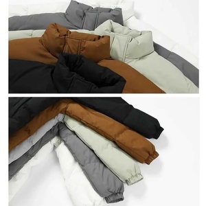 Chaquetas acolchadas de peso pesado a prueba de viento para mujer, cuello levantado, hombro caído, cierre de cremallera y puños elásticos, abrigos para exteriores - Product Image 6