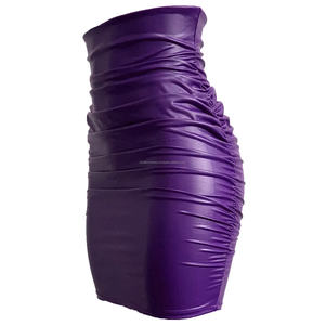 Robe moulante mini style européen américain, jupe moulante sexy, cuir véritable, été, tenue de soirée pour femmes - Product Image 6