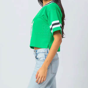 เสื้อครอปท็อปแขนสั้นสำหรับเล่นอเมริกันฟุตบอล คุณภาพสูงสุด ระบายอากาศได้ดี เหมาะสำหรับการฝึกซ้อมกีฬาสำหรับผู้หญิง - Product Image 3