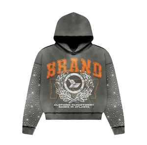 Sudadera con capucha de lavado ácido Sudadera con capucha de lavado retro Sudadera con capucha de lavado ácido al por mayor Chándal con capucha Logotipo personalizado Conjunto de Jogger para M - Product Image 1