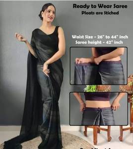 Chemisier Saree en mousseline de soie brodée lourde Handwork avec grossiste de mode de ceinture de travail Siroski d'Inde - Product Image 5