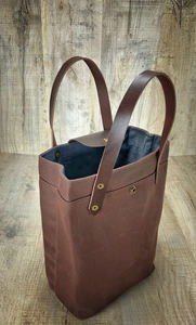 Bolsa de Almuerzo Portátil Ecológica de Lona y Cuero para 2 Personas, Reutilizable para Viajes LCLB-0046 - Product Image 4