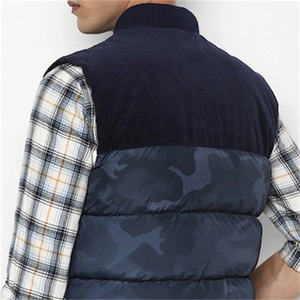 Chaleco acolchado de cuello redondo de alta calidad para hombre, ligero, transpirable, de nailon/poliéster, cálido, impermeable, con cremallera, logotipo para exteriores - Product Image 4