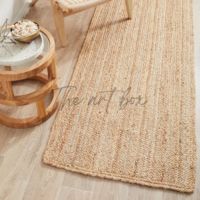 Wholesale Indian Eco Friendly Natural Braided Jute Runner Rug Carpet for Bed Side Hall Way Entrance Way Rag Rug Runner Mat