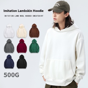 เสื้อฮู้ดฟลีซหนาน้ำหนัก 500 กรัม ทรงหลวม ไหล่ตก สำหรับคู่รัก ใส่ได้ในฤดูหนาว ขายส่ง - Product Image 2
