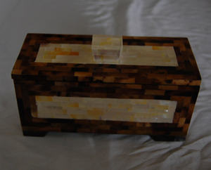 เครื่องประดับเปลือกหอยกล่องไม้สี่เหลี่ยมแบบพิเศษฝังลวดลายงานฝีมือสำหรับงานแต่งงาน - Product Image 2