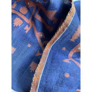 Indigo Jamdani <b>Kaftan</b> with Straight Silhouette - Product Image 2