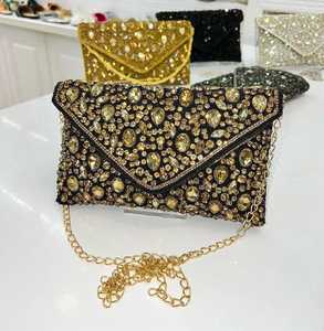 Handcrafted Designer Crystal Stone Beaded Embroidery Bridal Evening <b>Clutches</b> Elegantly Crafted for the Perfect Touch of Luxury - Product Image 3