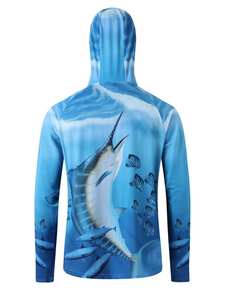 Sudadera con capucha de manga larga de pesca con estampado de sublimación personalizada UPF 50 + camisa de pesca transpirable de secado rápido ropa deportiva con protección UV - Product Image 4