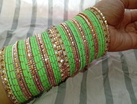 Bracelets de mariée géométriques en acier inoxydable lourd, ensemble de chura de mariée, bijoux de mariage indiens traditionnels pour les mariées, à porter lors de fêtes