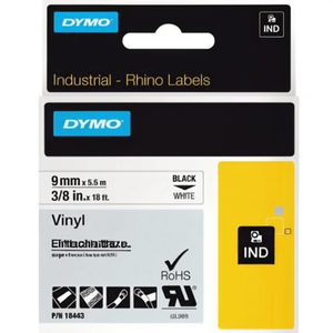 Cinta Adhesiva Blanca y Negra DYMO IND, 9 mm x 5.5 m, Cintas Eléctricas - Product Image 3
