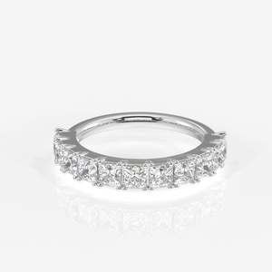 Princess Cut Moissanite Diamond Wedding Band 18K Gold <b>Ring</b> Elegant and Luxurious - Product Image 5