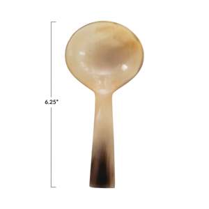 Ensemble de 5 cuillères à couverts avec manche en corne de différentes formes et tailles pour les repas à salade et les repas de table Ensemble de couverts exclusif - Product Image 4