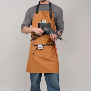 Lienzo Cuero Personalización Cocina Soldadura Peluquero Herramienta Chef Hombres y mujeres con bolsillo Delantal hecho a mano - Product Image 1