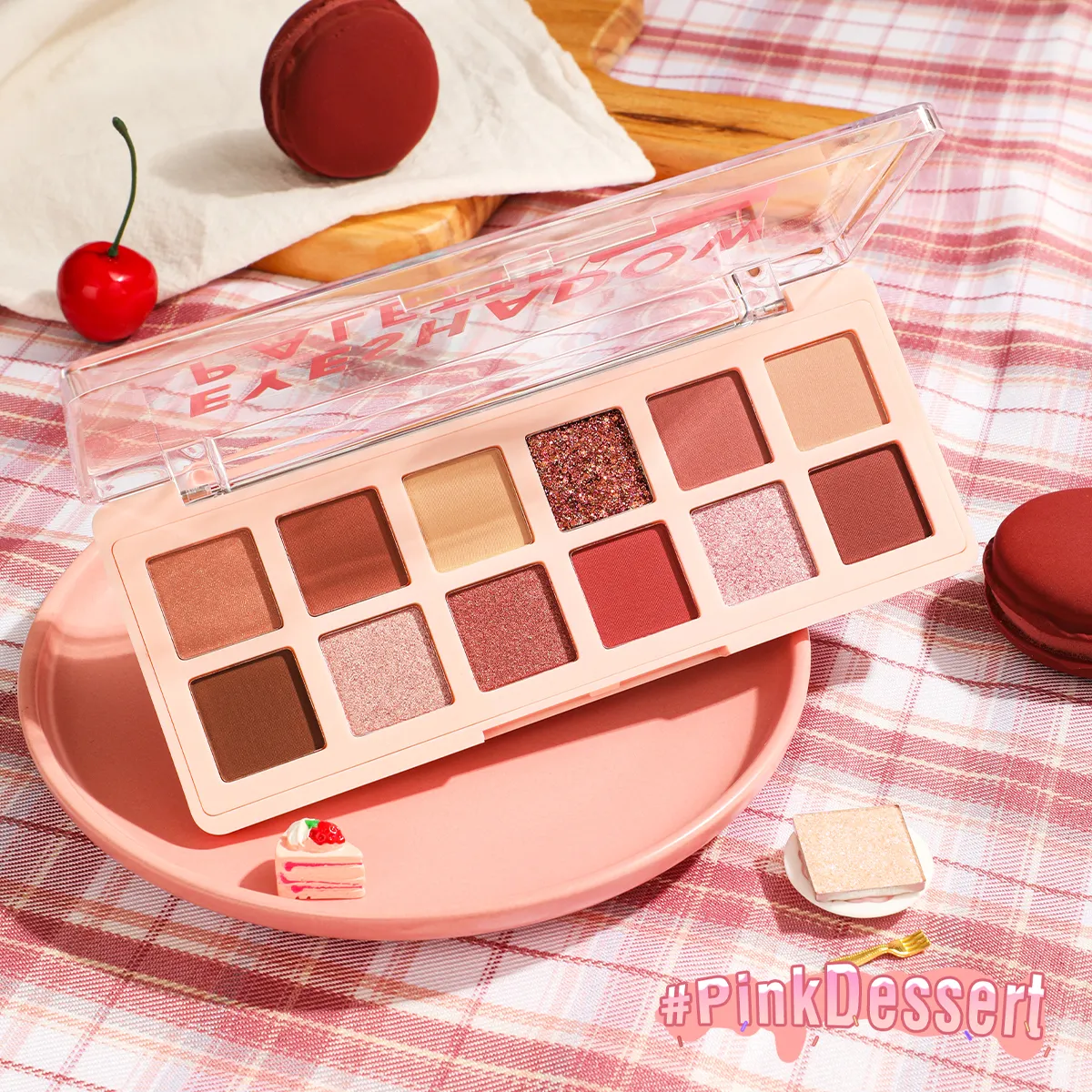 PINKFLASH PF-E15 Pink Dessert 12 shades eyeshadow palette High pigment polvere Fine e liscia