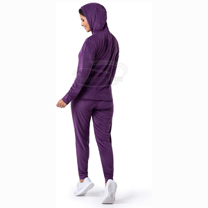 Ensemble de survêtement 2 pièces pour femmes poids lourd personnalisé sweat à capuche zippé à manches longues pantalons de survêtement écologique grande taille veste d'hiver chaude - Product Image 5