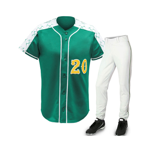 Uniformes de béisbol de poliéster con impresión por sublimación de alta calidad, conjuntos de ropa deportiva barata con logotipo personalizado bordado - Product Image 2