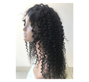 Easy to Install Best Selling 100% Raw Unprocessed Virgin Human Hair Deep Curly 4x4 Closure Human Hair <b>Wig's</b> Extension - Product Image 1