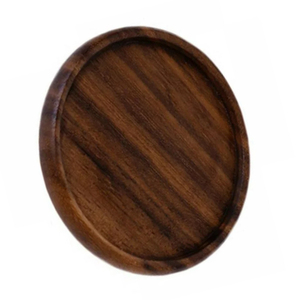 ของตกแต่งบ้านที่ทันสมัย100% ถาดรองแก้วกาแฟไม้ธรรมชาติแผ่นรองเสิร์ฟเครื่องดื่มไม้อะคาเซียทำด้วยมือจากผู้ผลิต - Product Image 2