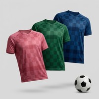 Conjunto de Camiseta y Pantalones Cortos de Fútbol Sublimados Personalizados OEM, Diseño a Cuadros con Rayas Diagonales, Ropa Deportiva de Entrenamiento para Clubes Juveniles