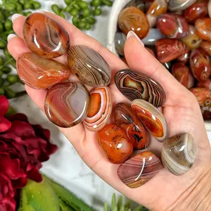 Tumbles d'onyx rouge, tumble de pierre de marbre d'onyx, tumble de pierre de palmier d'onyx rouge - Product Image 5